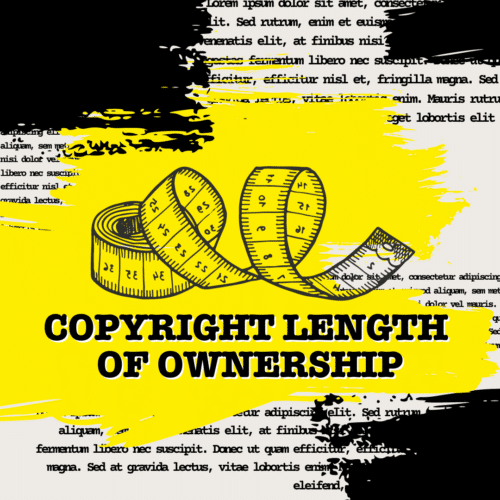 measuring tape artwork with text "Copyright Length of Ownership"