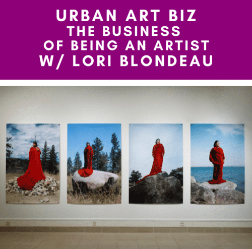 Series of photos hung on art gallery wall